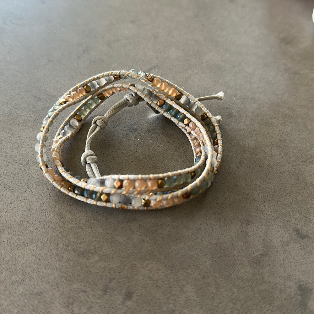 Kate Soleil triple wrap leather bracelet
